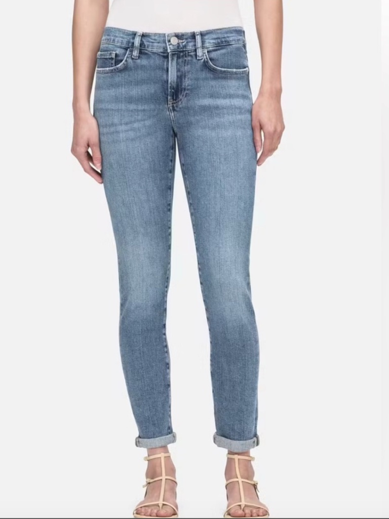 Euc Frame Le Garon Mid Rise Cropped Jeans, Size 28 In Daphne Wash
